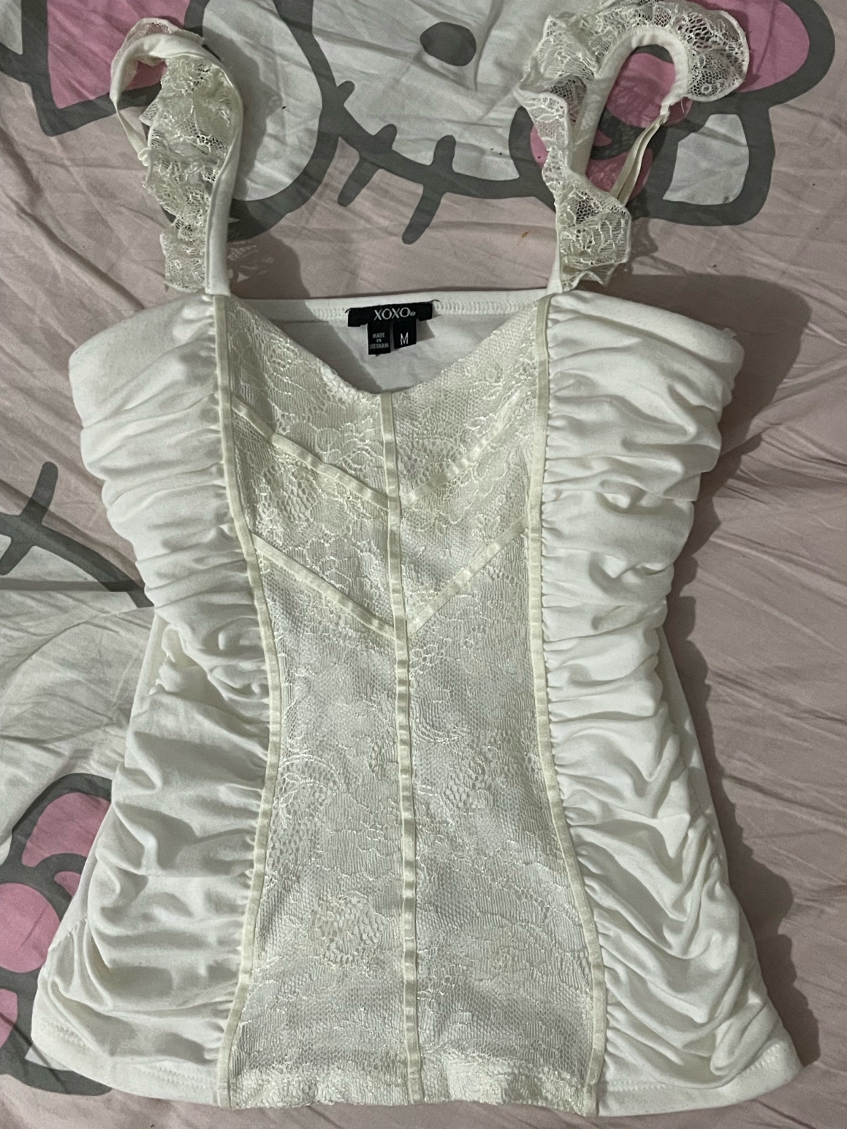 Bustier blanc style y2k corseté 