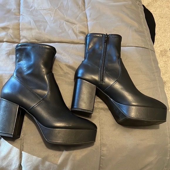 Bottines noires H&M à talon bloc 