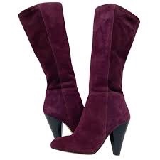 Bottes Hautes Vince Camuto en Daim – Prune/Bordeaux – 