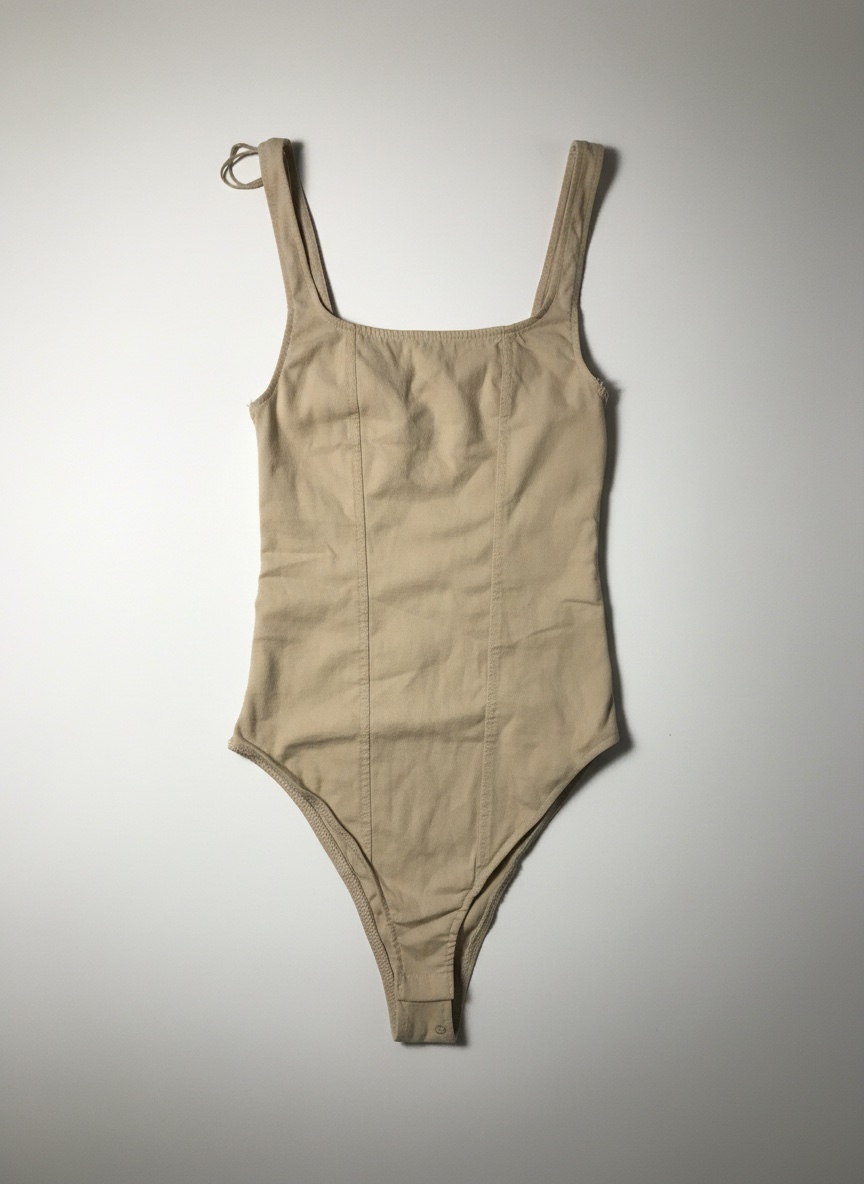 ZARA stretch Woven bodysuit in Tan