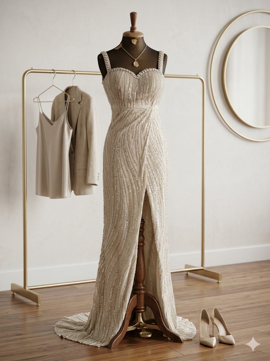 Robe soiree argentee