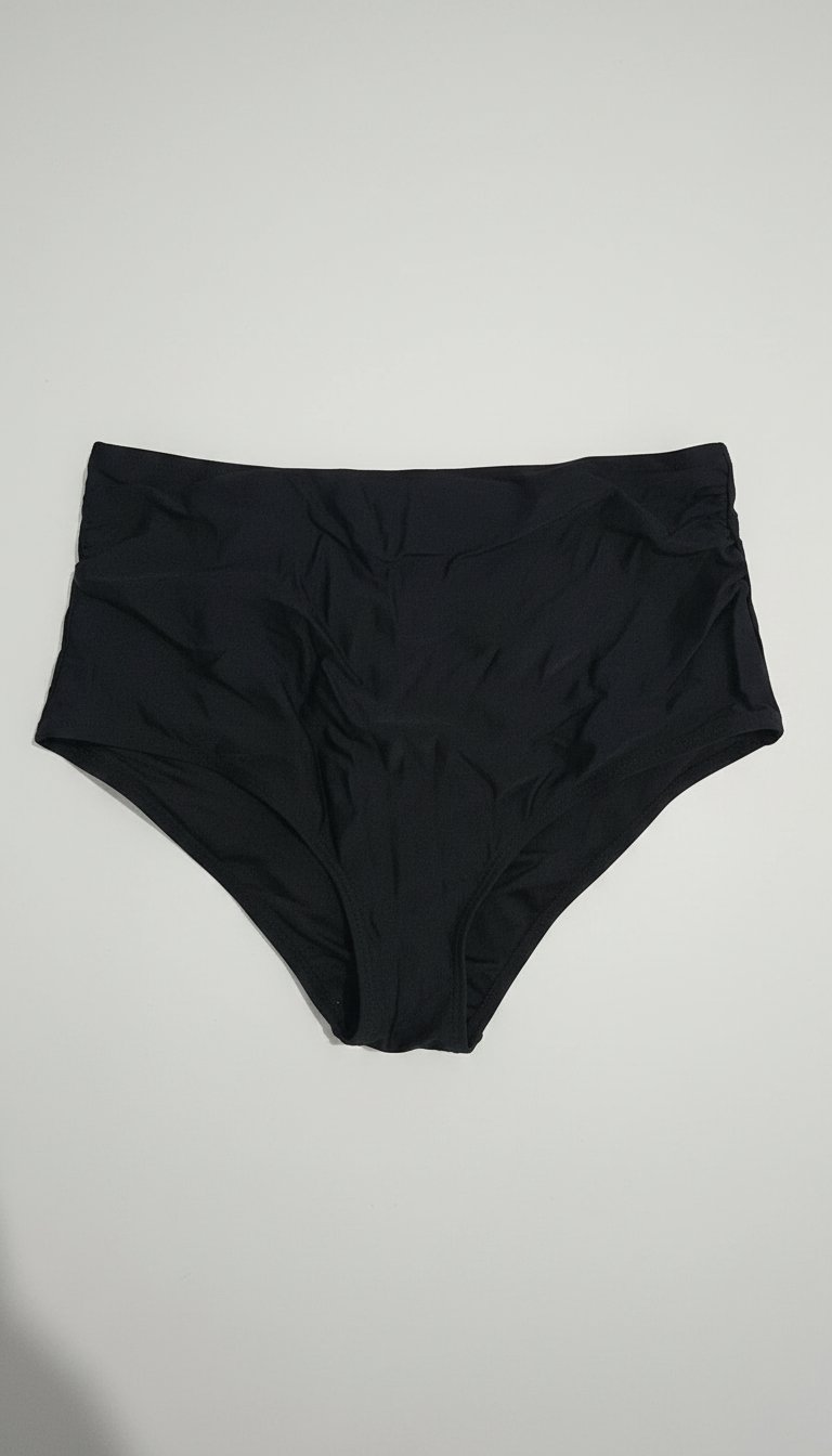 Bas de maillot de bain noir taille haute