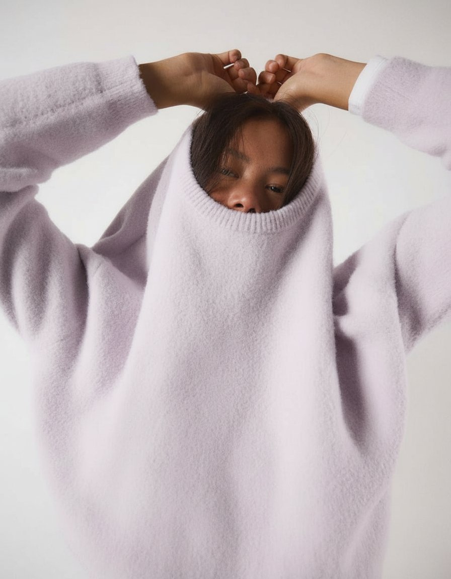 Pull court fausse fourrure