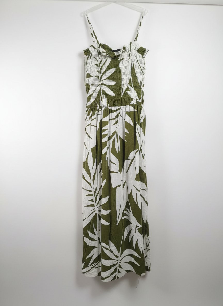 Robe longue primark verte et blanche neuve
