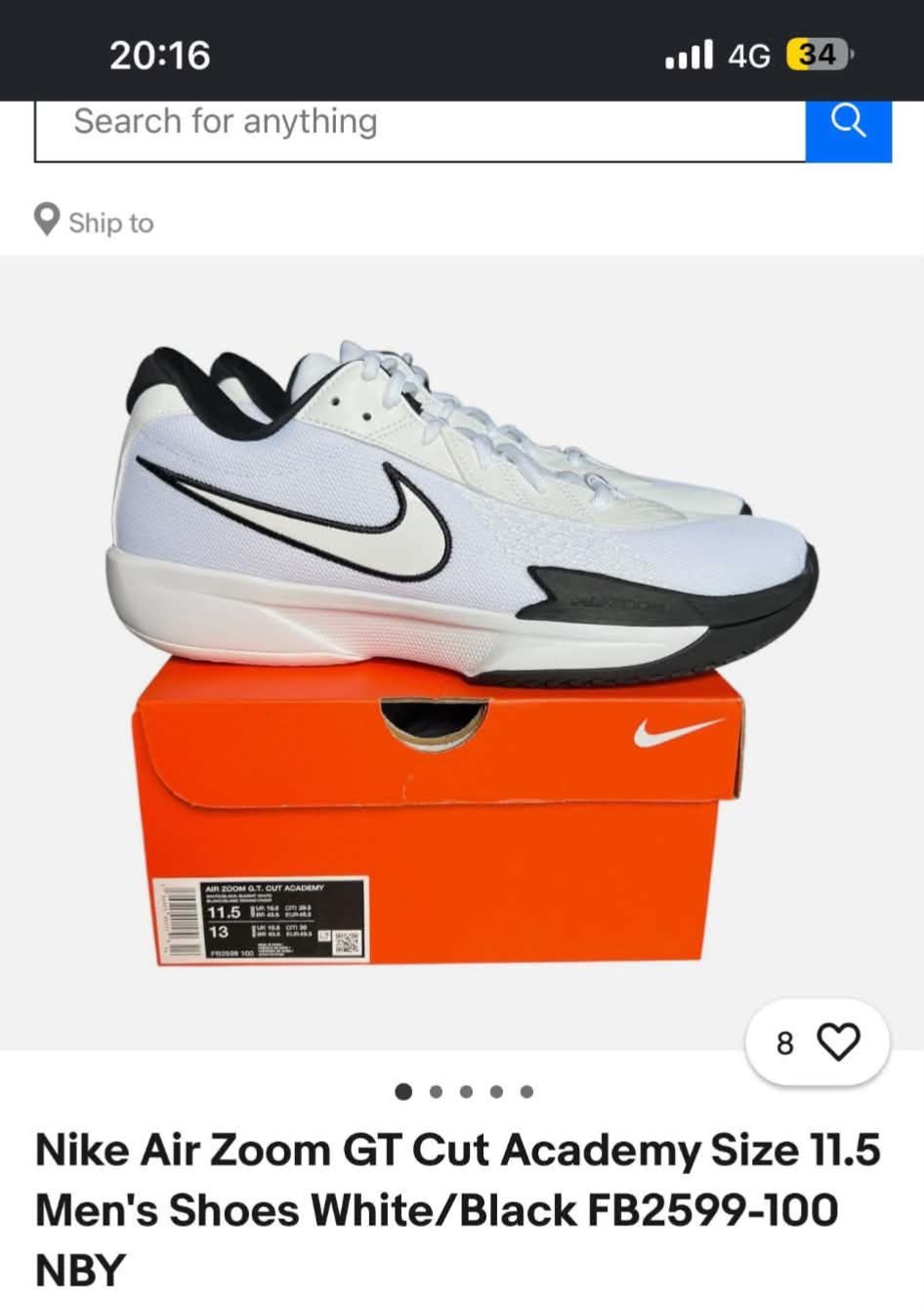 Nike air Zoom GT importe min U.S jamais porte