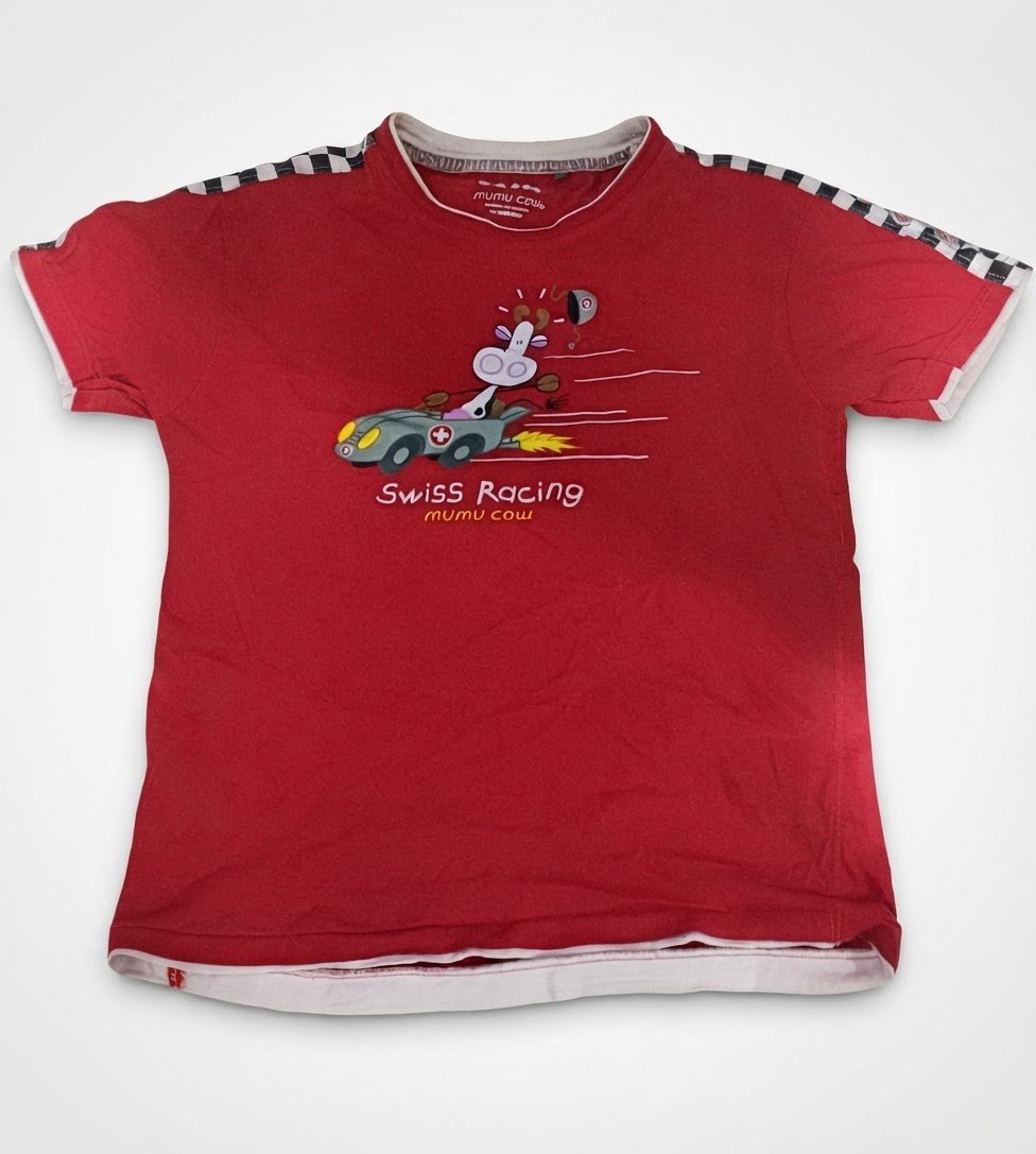 Tshirt enfant rouge taille 140 mumu cow