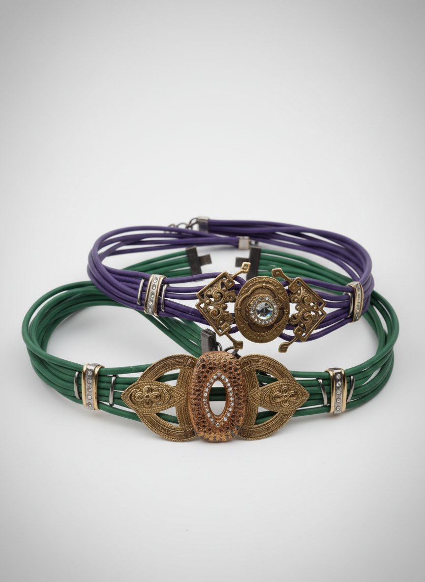 Lot 2 chokers vintage boucles dorées bohéme
