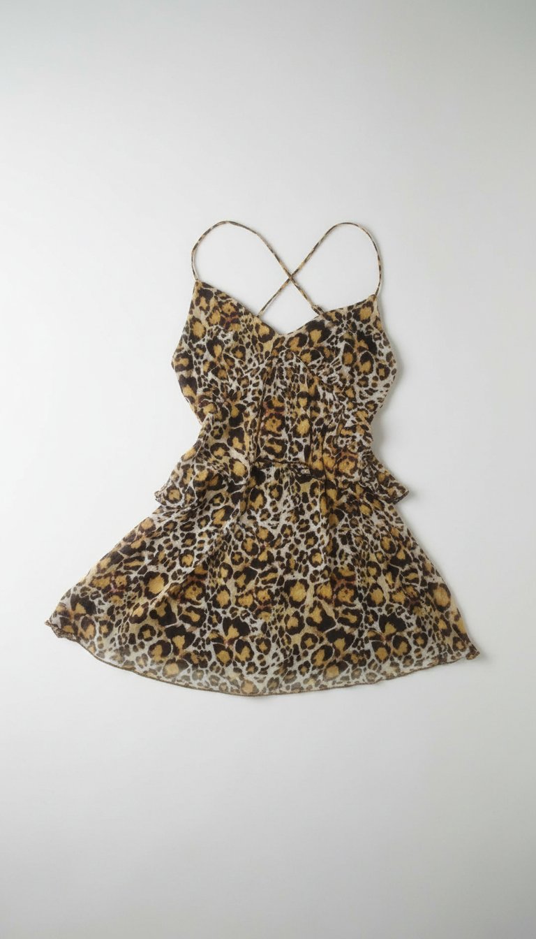 Robe Bershka Peplum Imprimé Léopard Taille M - Neuve