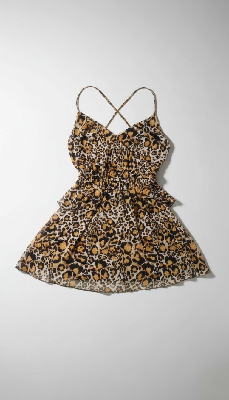 Robe Bershka léopard peplum taille M 