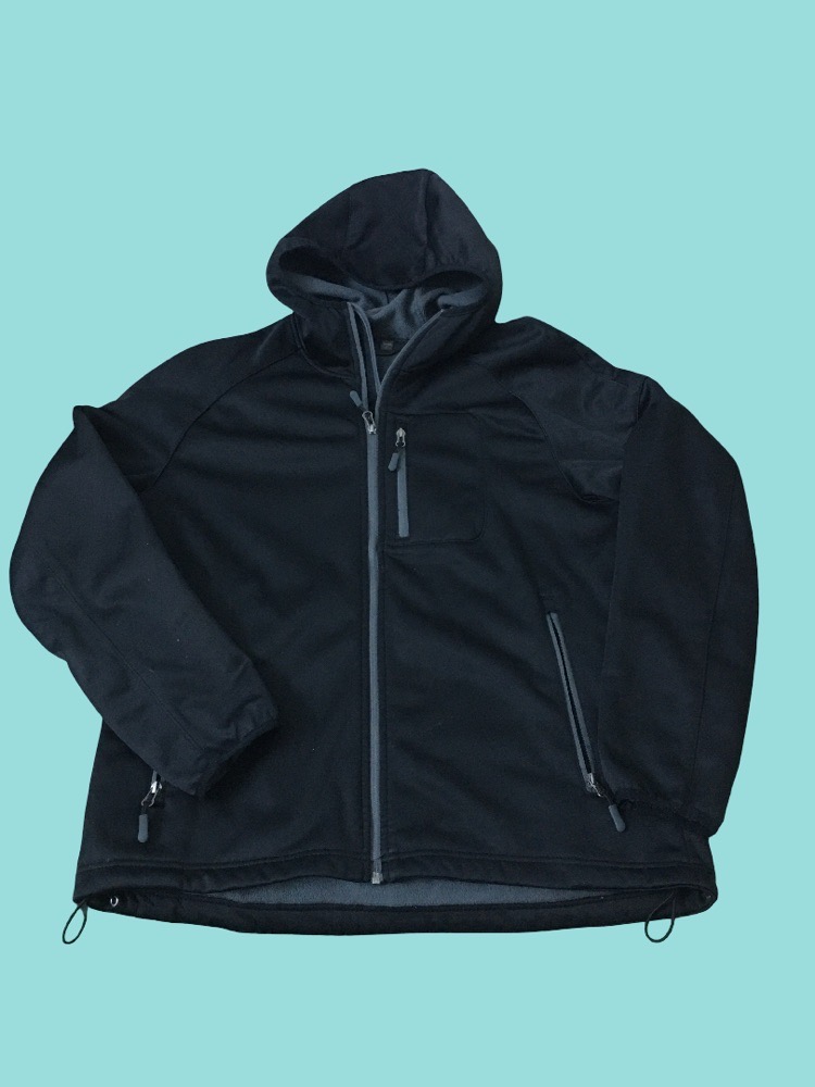 Sweat-shirt noir avec capuche pour homme taille L