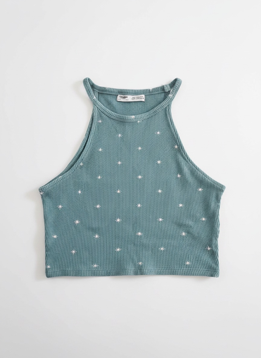 Crop top vert étoiles