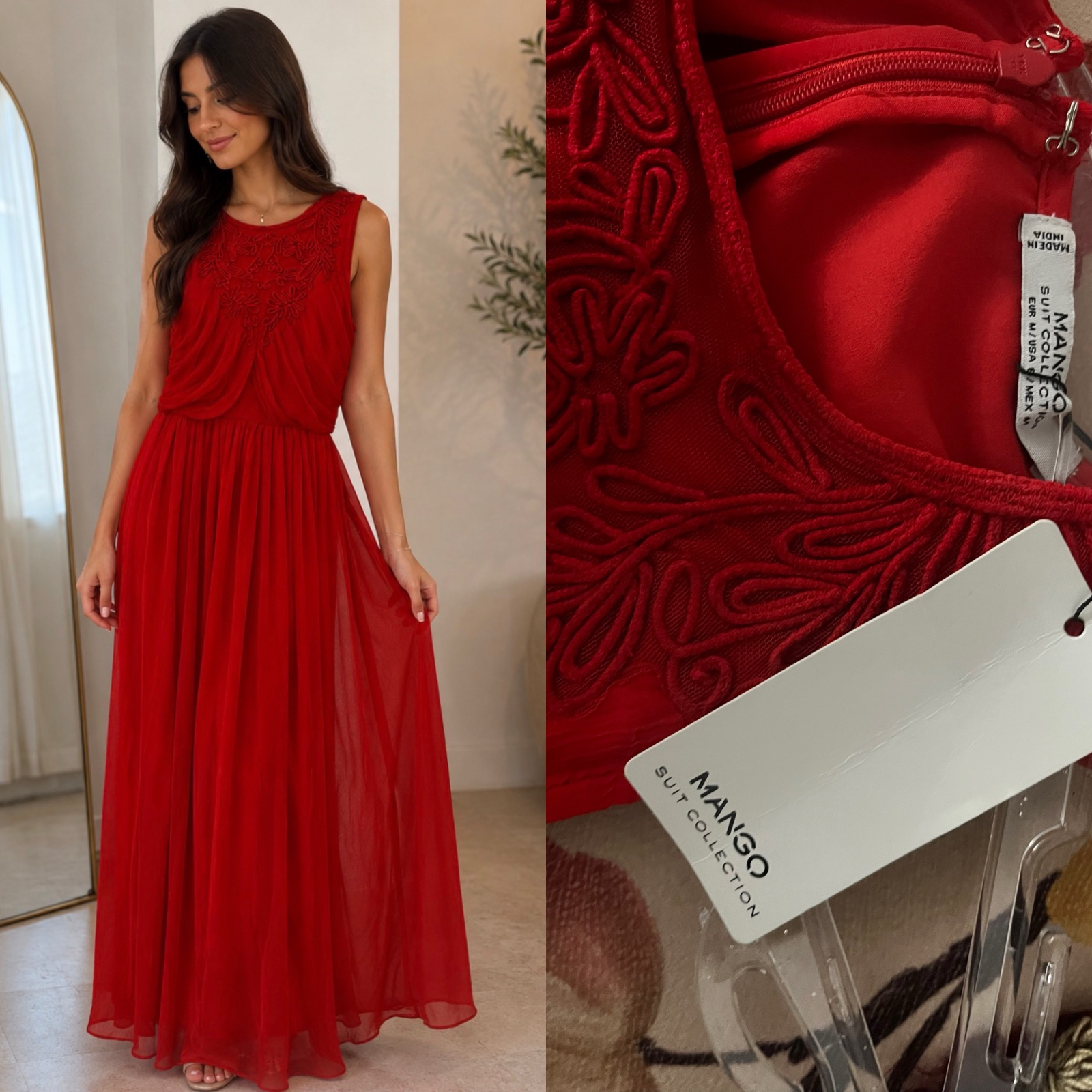 ❤️ Coup de cœur Mango 🌹 – Magnifique robe rouge longue ✨