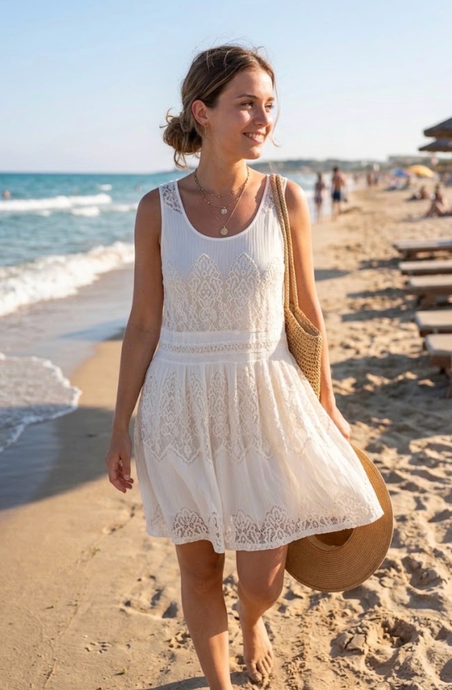 🤍 Robe de plage blanche élégante 🤍