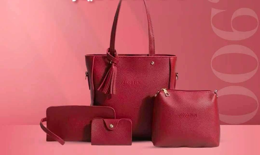 Ensemble sac à main & pochettes assorties – Rouge Bordeaux