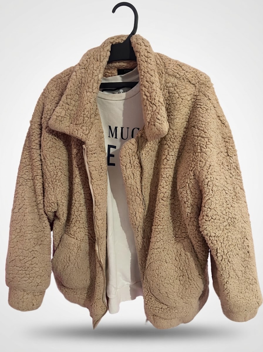🤍 Zara Sweatshirt L 🤎 Teddy Fleece Jacket