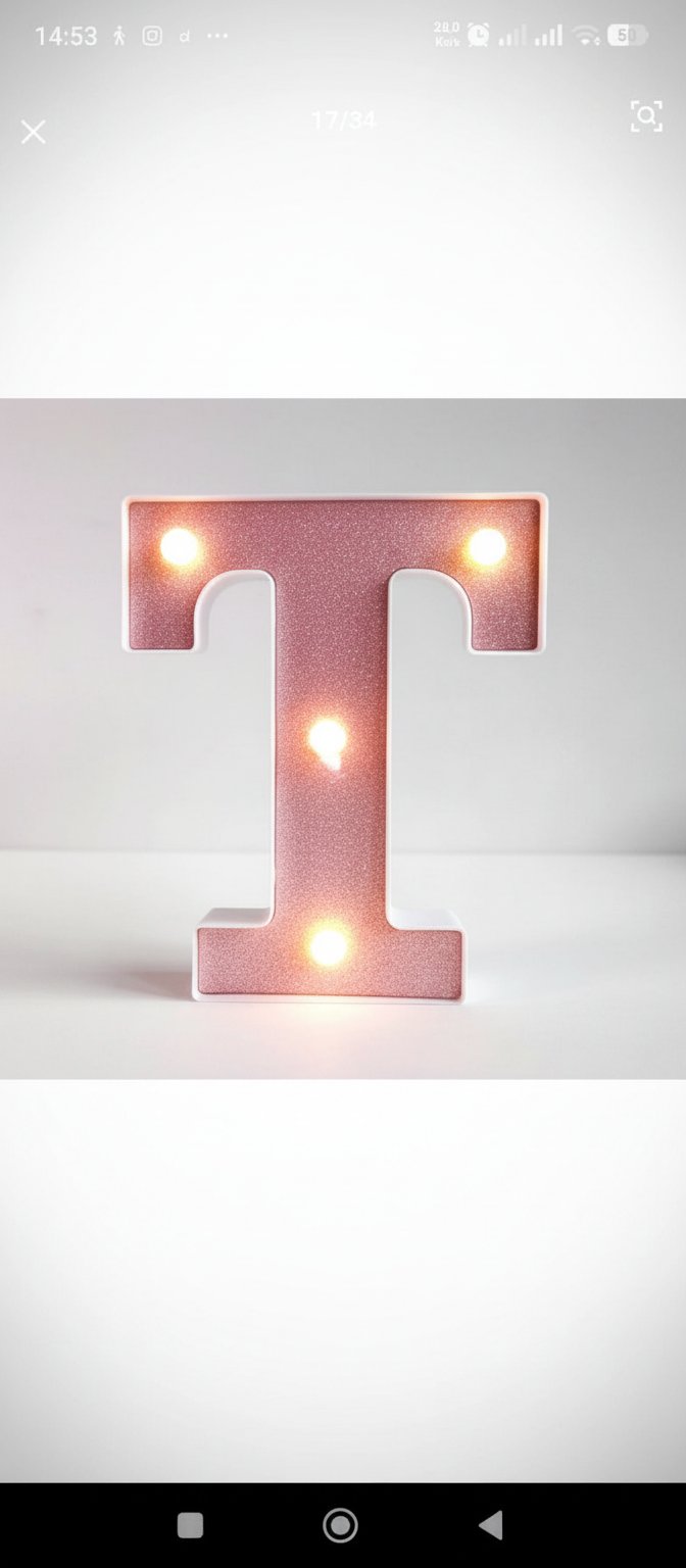 Led à la lettre T✨ avec 2 piles gratuites 🎁