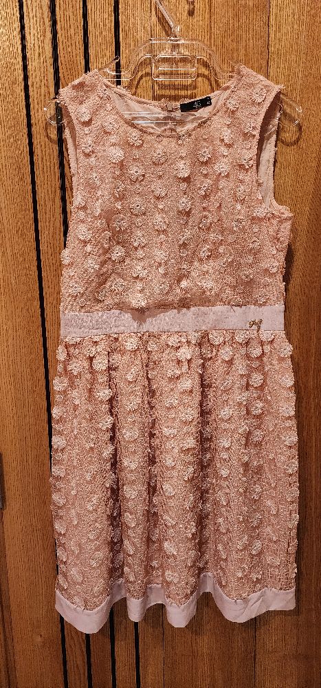 Robe rose fleurie dentelle