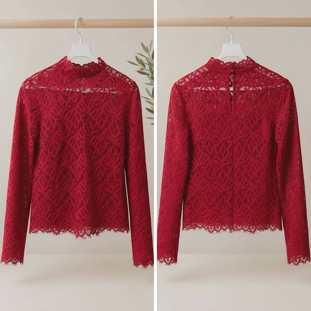 Pull en dentelle Rouge H.M