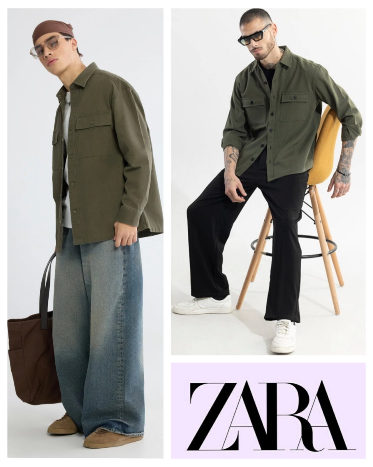 ( tayaht feha l lekhr ) Tendance blech flous 9at3a unique tjina fi zara ,  authentique ,  Une pièce au style contemporain et raffiné, dans une élégante teinte vert militaire légèrement sourde, facile à associer et particulièrement tendance