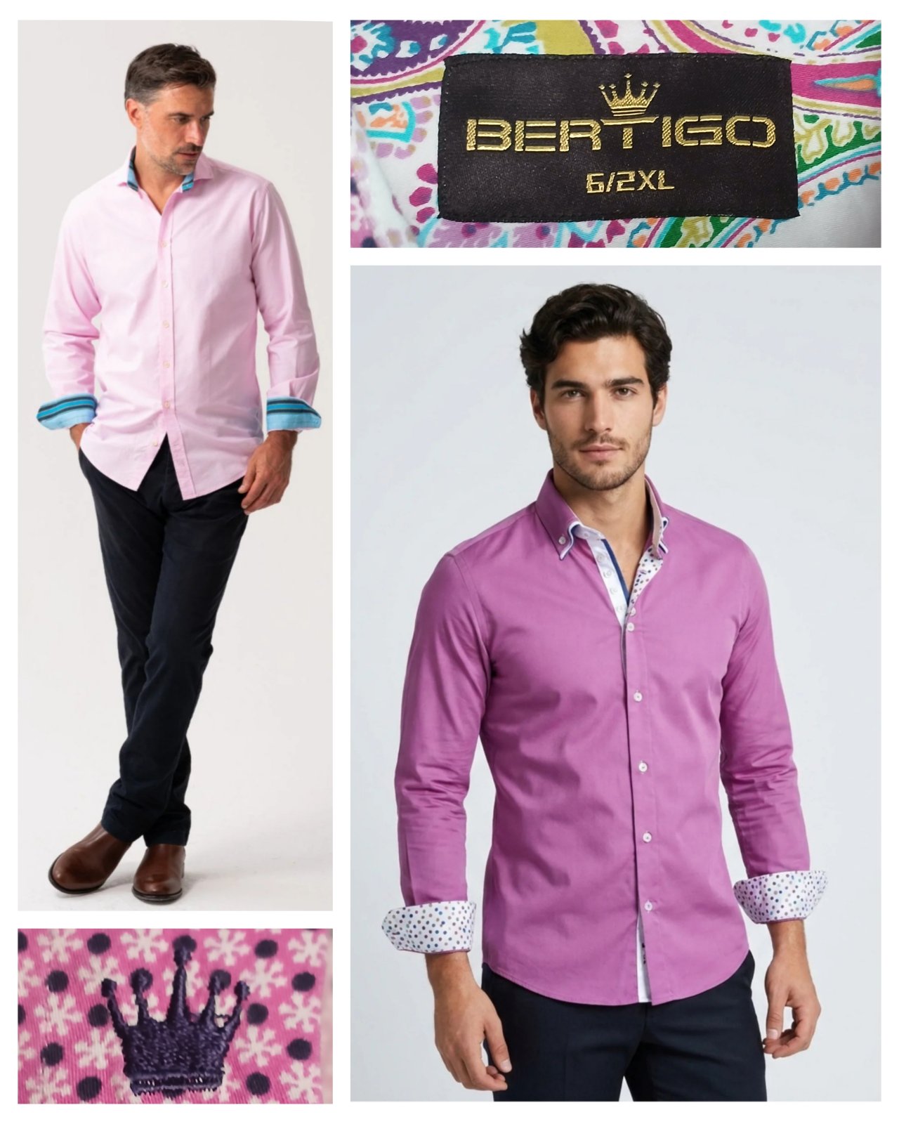 BERTIGO ✦ Purple Signature 🤍 6 / 2XL 💜 Une pièce forte, pour un style qui se remarque .Un modèle audacieux, élégant et ultra stylé, pour l'homme qui aime se démarquer avec goût