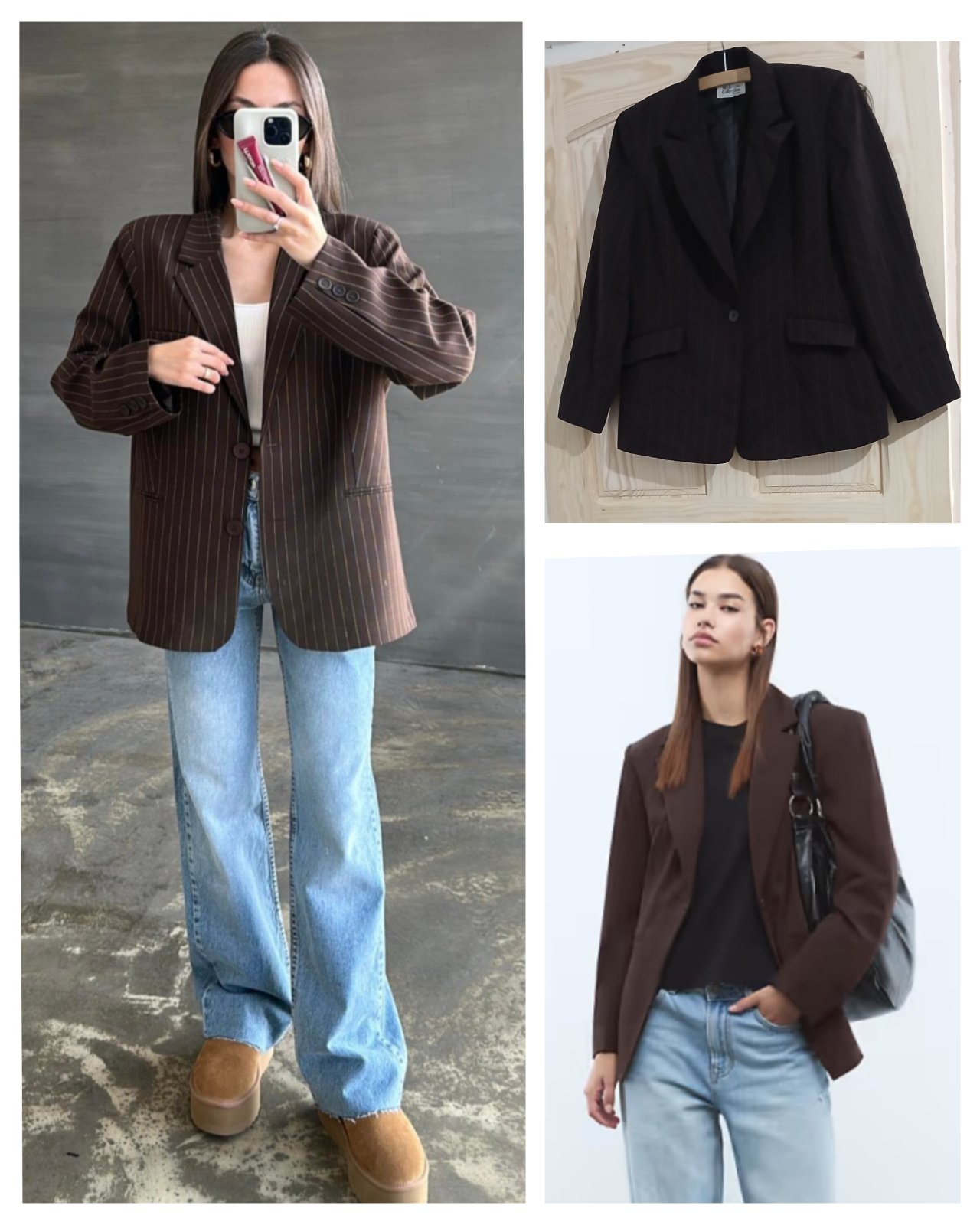 Veste marron chocolat profond coupe structurée, épaulettes, parfaite pour un style classe. Un coloris original et unique qui attire le regard.