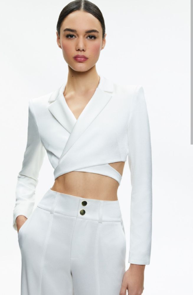 Crop top Blazer satinée avec épaulettes taille XS - 34