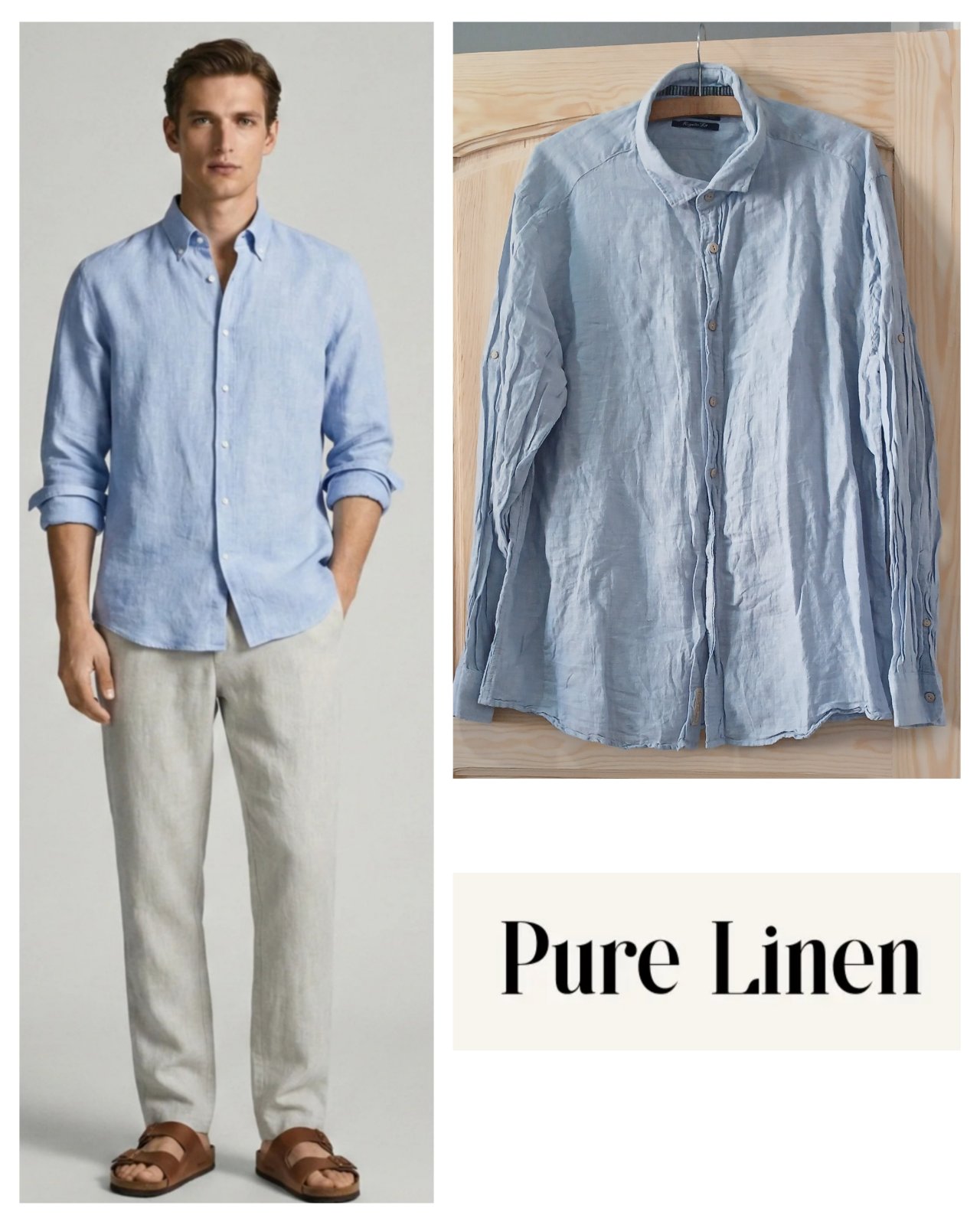  la Classe ! piece de luxe tissu impeccable Prix Adorable blech flous 100 % lin ESPRIT  💙 XXXL . Un coloris original et unique qui attire le regar pure lin قمراية مش مخلطة قمراية طبيعية 100%d