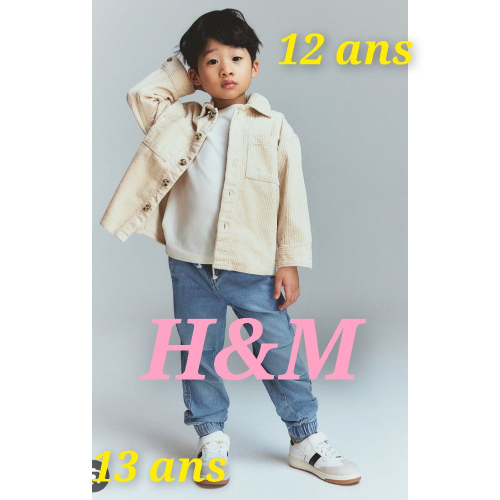 🥰 12 ans - 13 ans H&M Veste en velours beige clair jacket taille M
