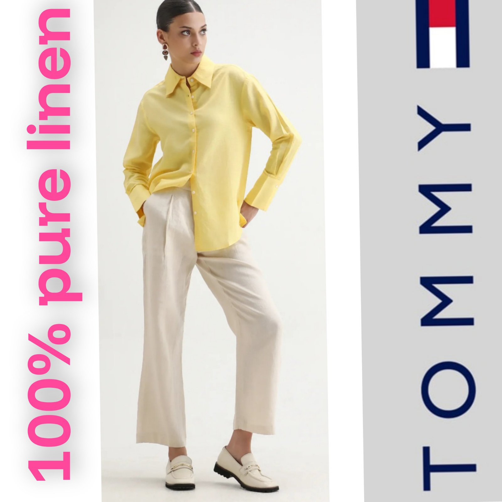  Tommy 100 % pure linen 34- XS 