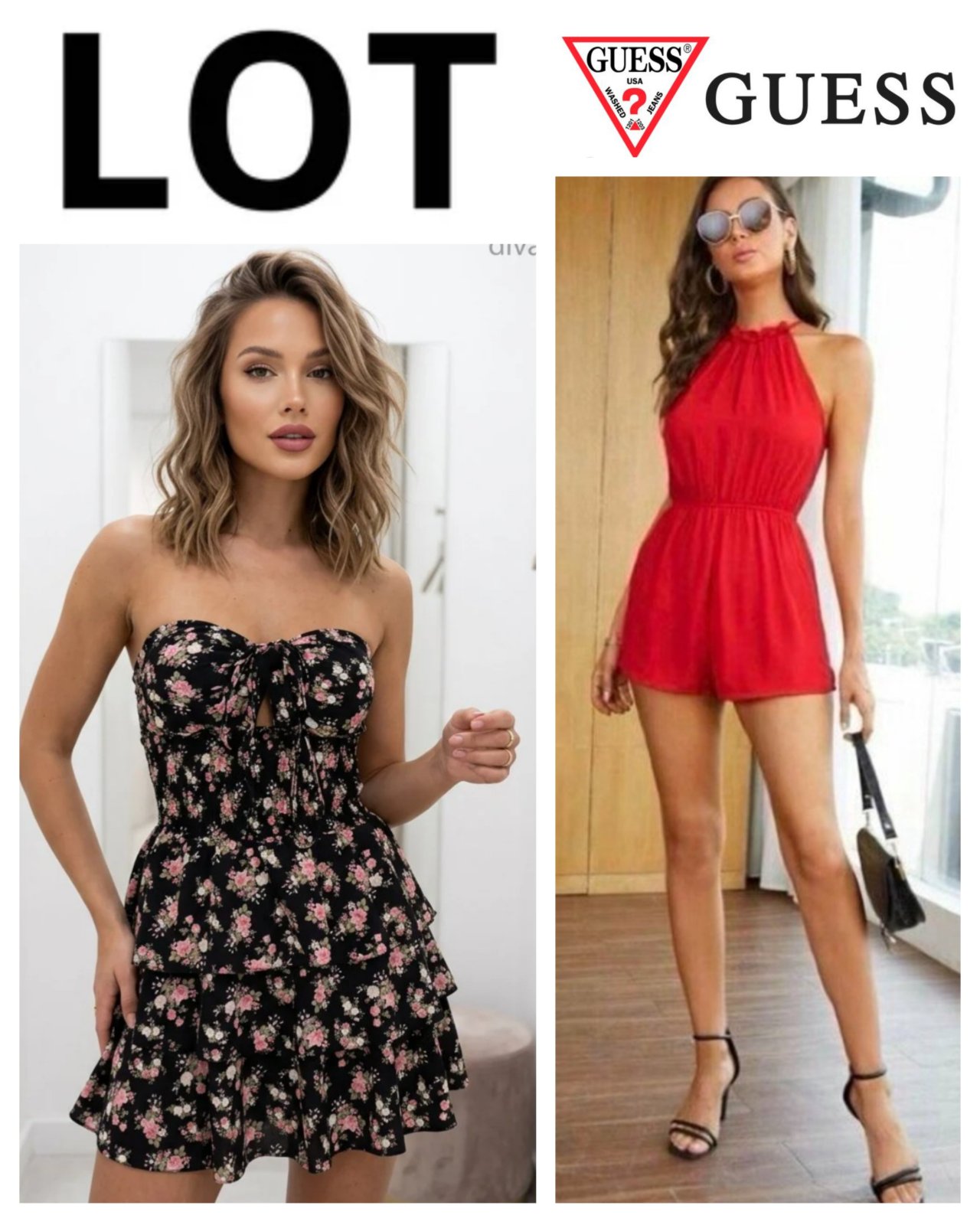 LOOOOOOOT S /36 Conbishort Waaaaw authentique guess dress + robe tendance stradiv sans manches to999tel malbousa kima l mannequin bedhabbbet 