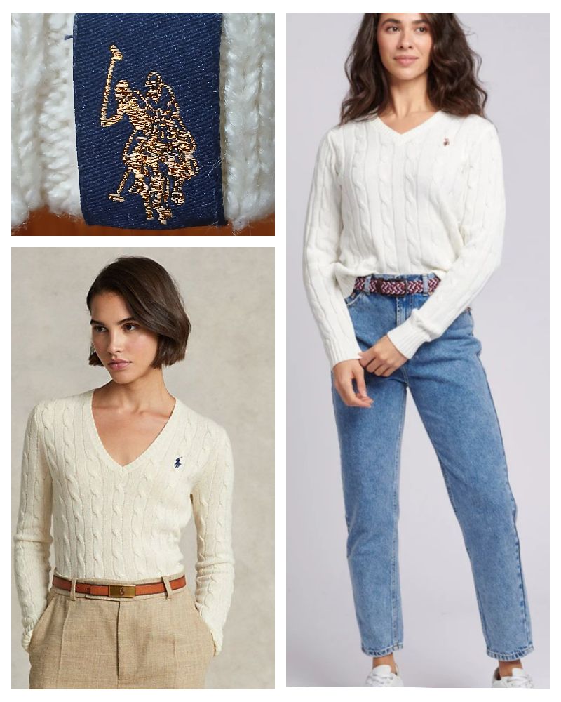 Original Pull Crochet RALPH LAUREN taille S / 36 Nude clair