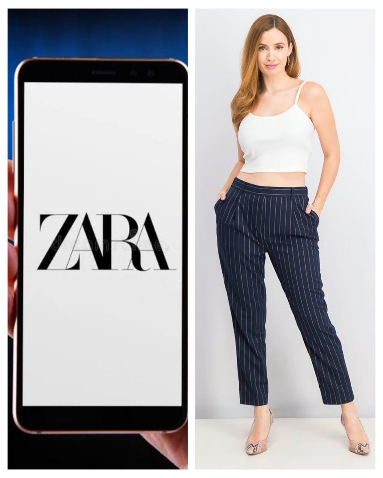 Livraison gratuite 🥰 Haute qualité Zara women pontalon rayé élégant tissu épais 