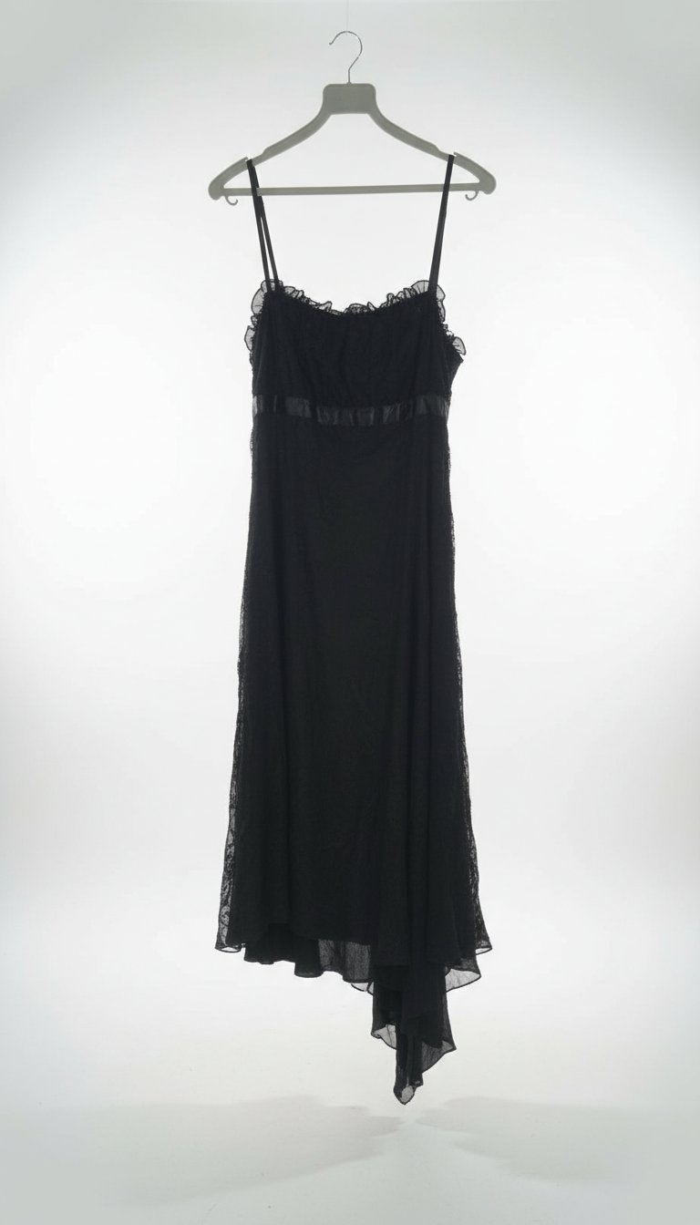 Robe noire mi longue gothique