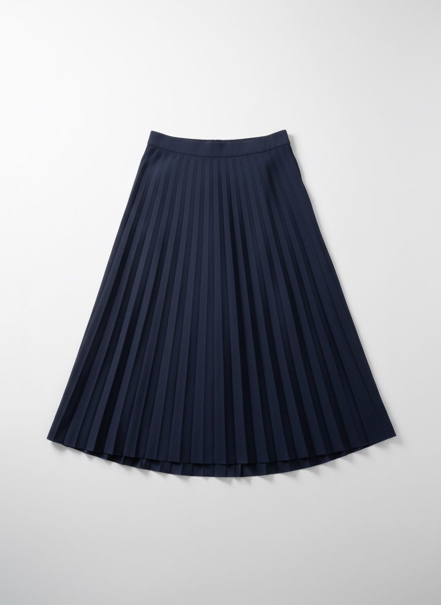 Jupe plissee bleu marine