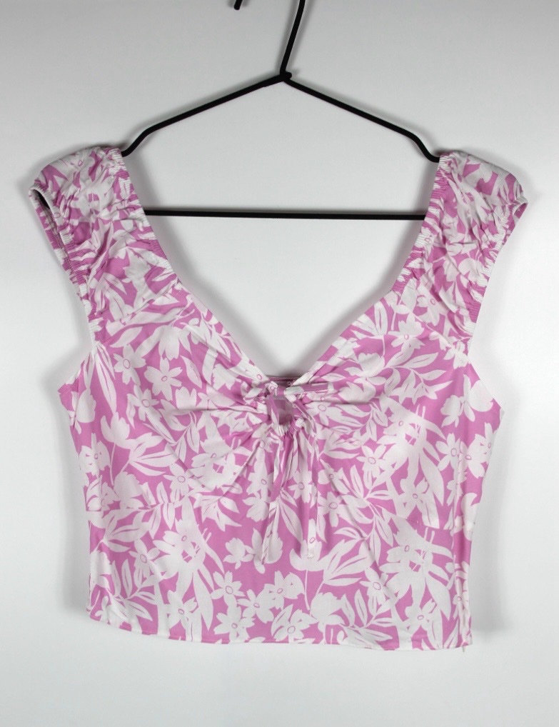 Pull rose/blanc