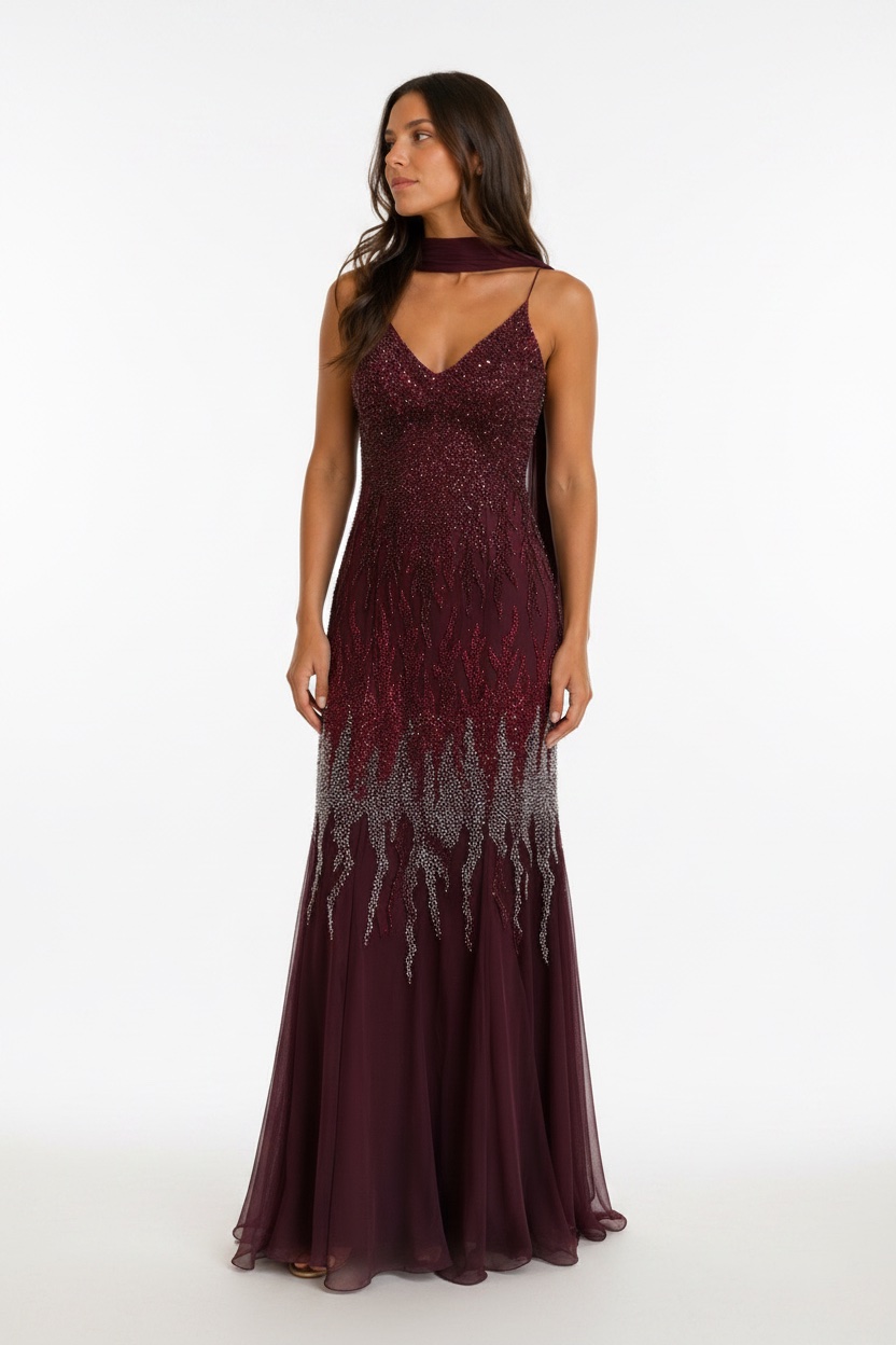 Robe Crystal Bordeaux