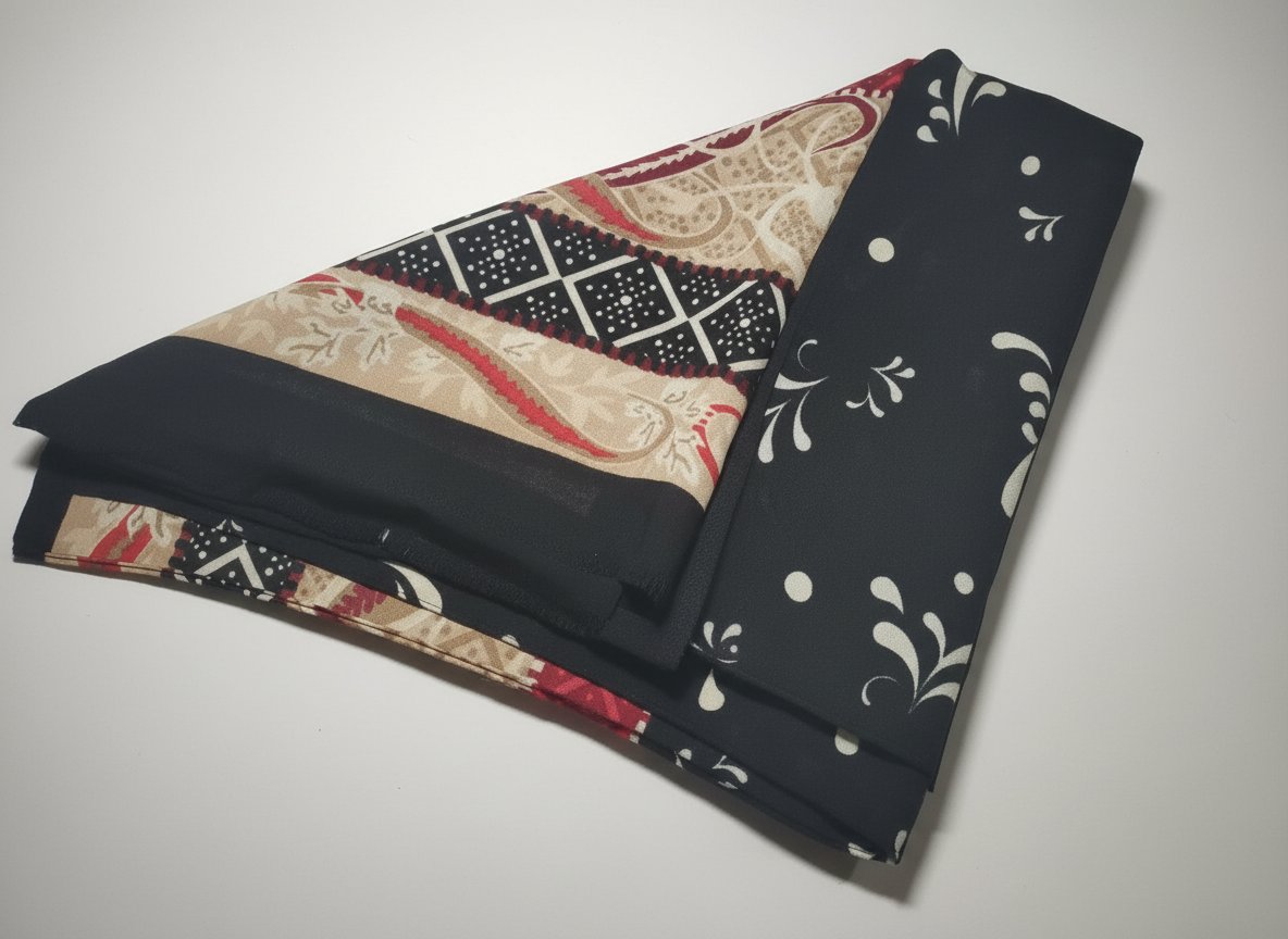 Foulard multicolores à deux faces 