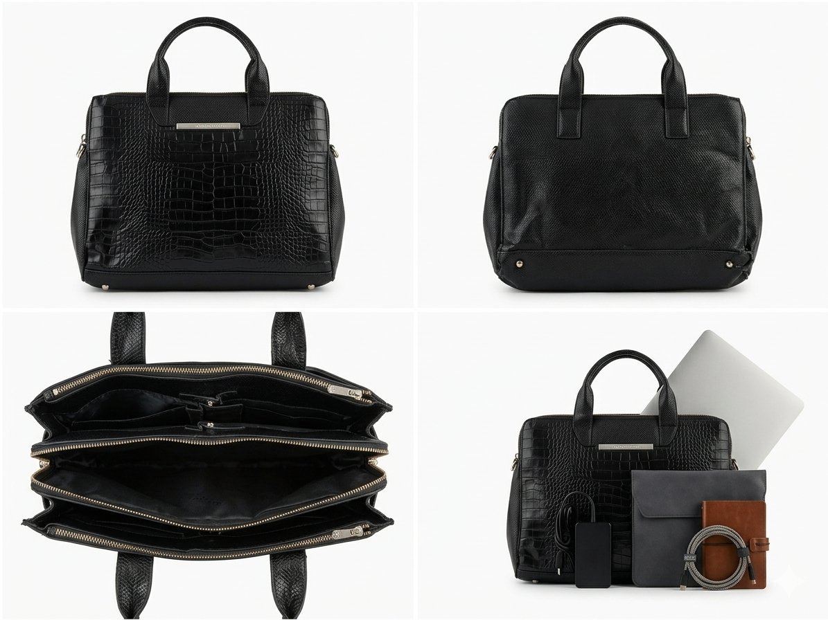 Grand Sac noir très élégant de la marque Bessie