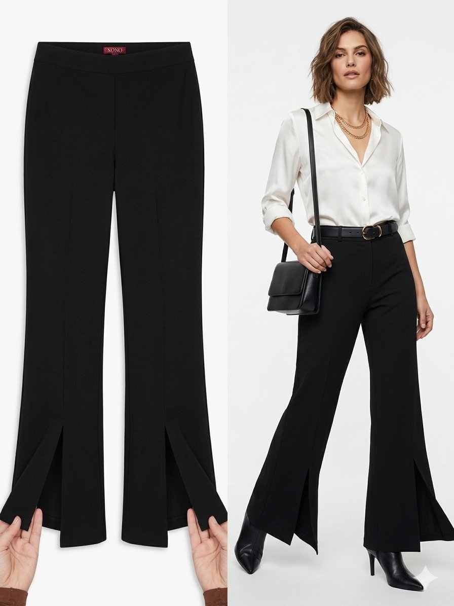 Pantalon noir avec fentes 