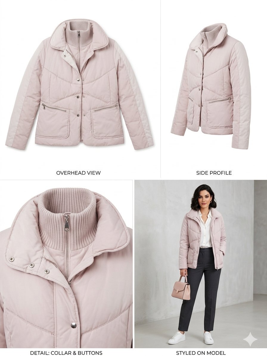 Manteau rose poudré 