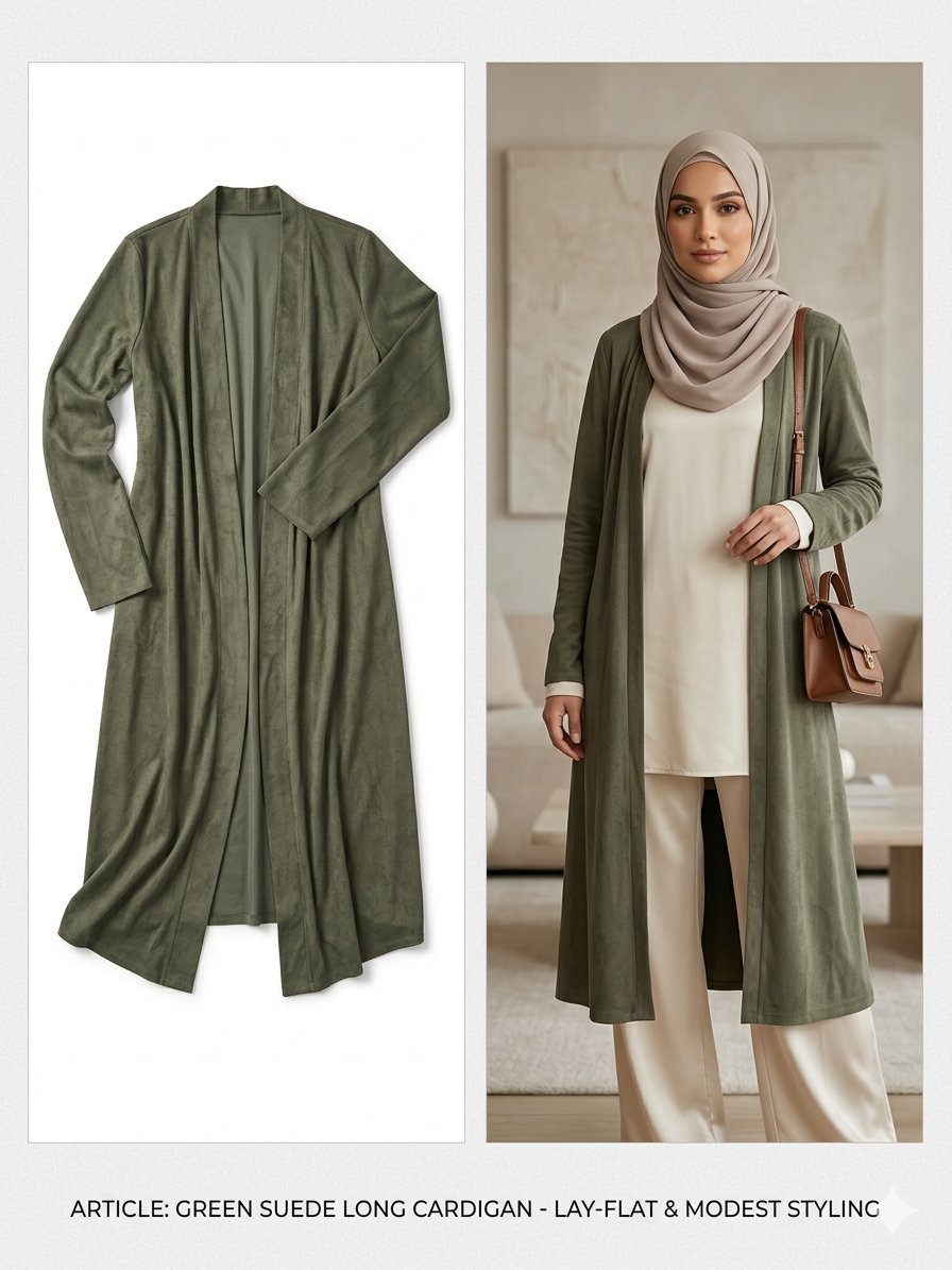 Gilet longue pour femme voilée en dain 
