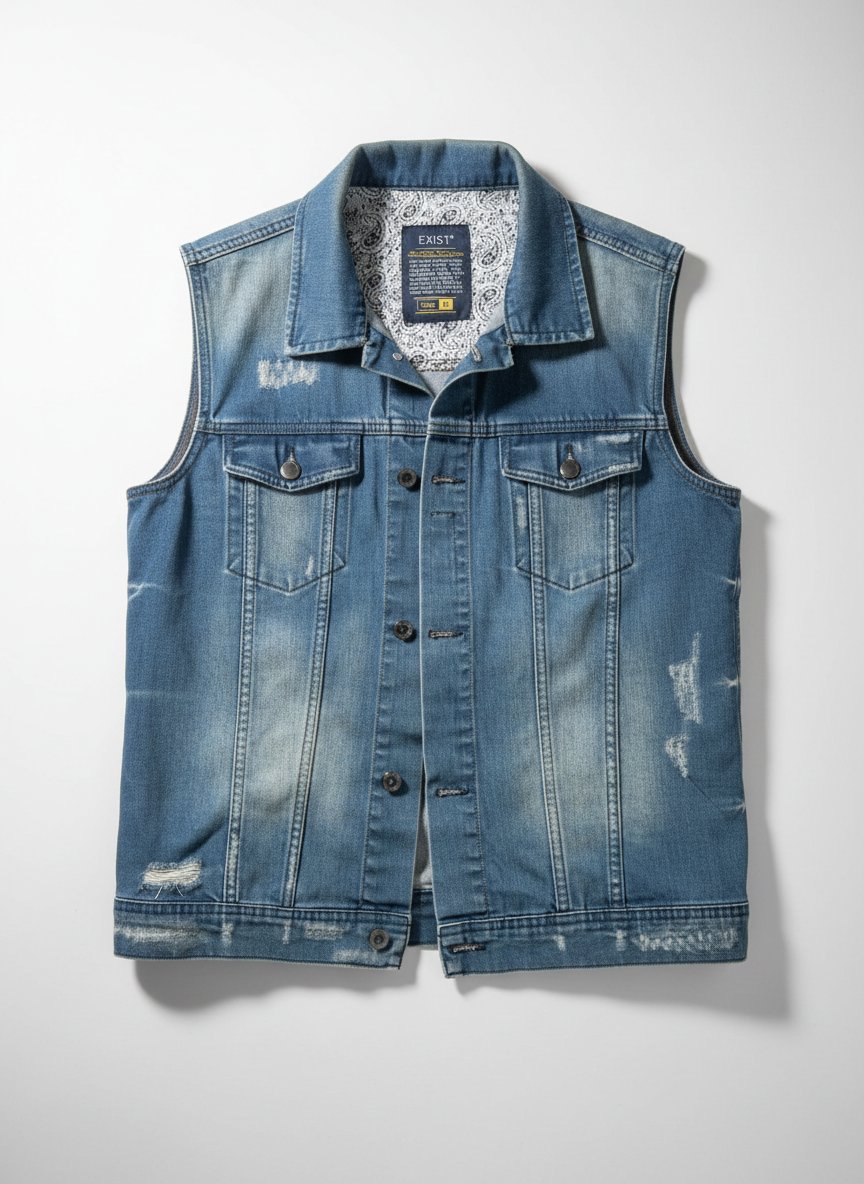 Veste djean sans manche pour homme de la marque exist