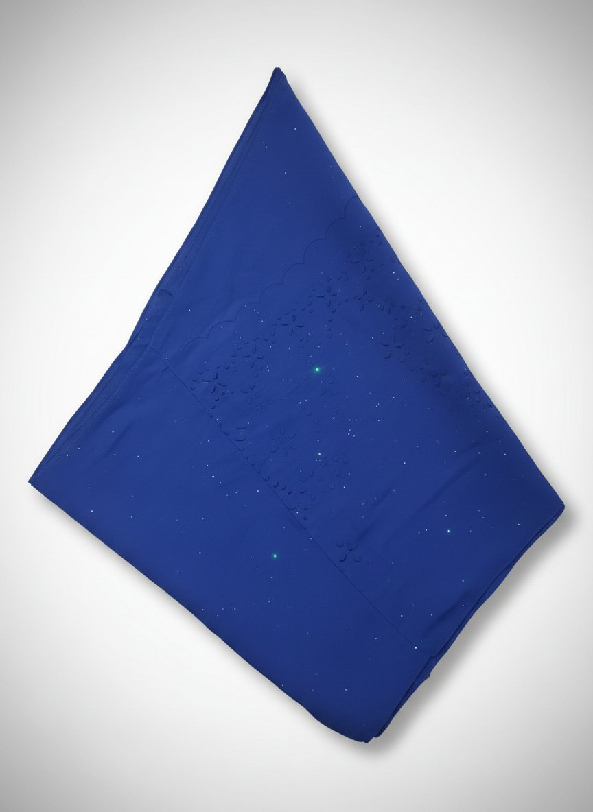 Foulard bleu soirée pour femme voilée 