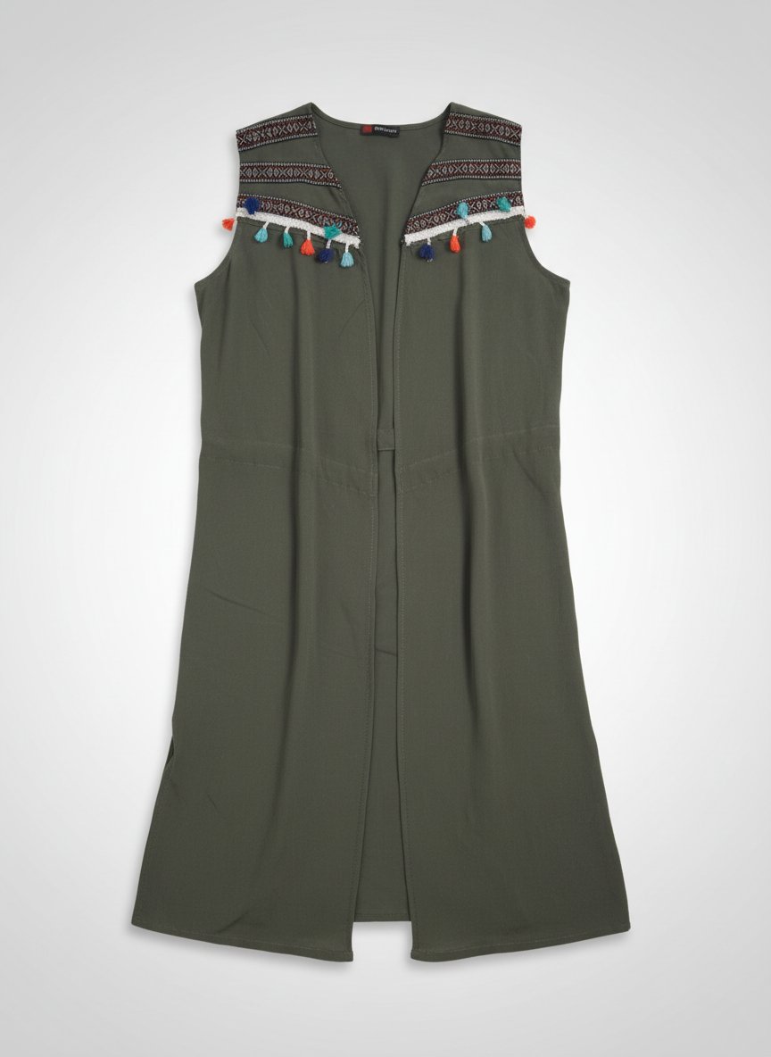 Gilet longue sans manche vert 