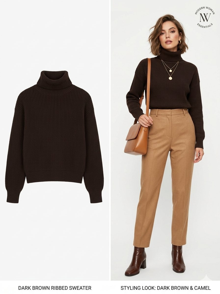 Pull marron style top (souf) 