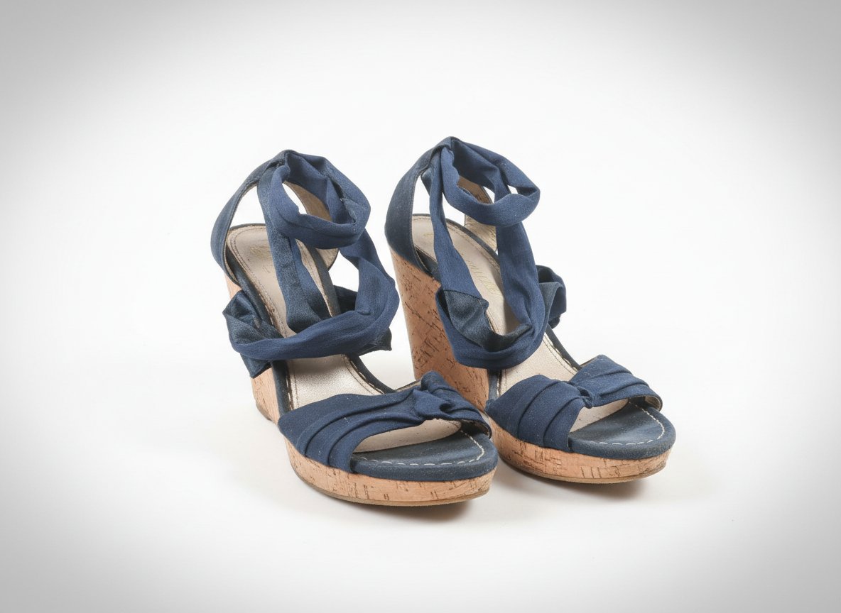 Sandals talon style bateau bleu marine 