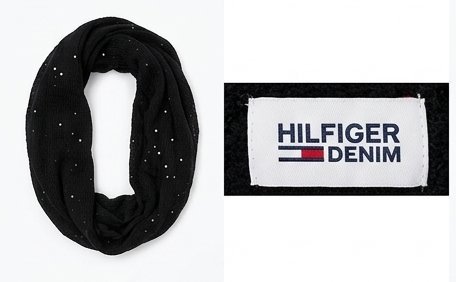 Cache col noir très chic avec perles 