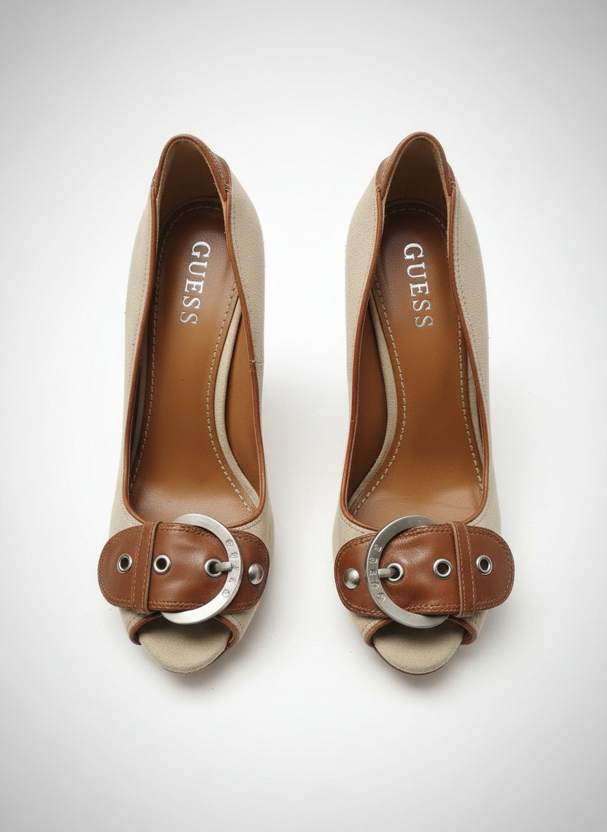 Talon guess en beige et marron 
