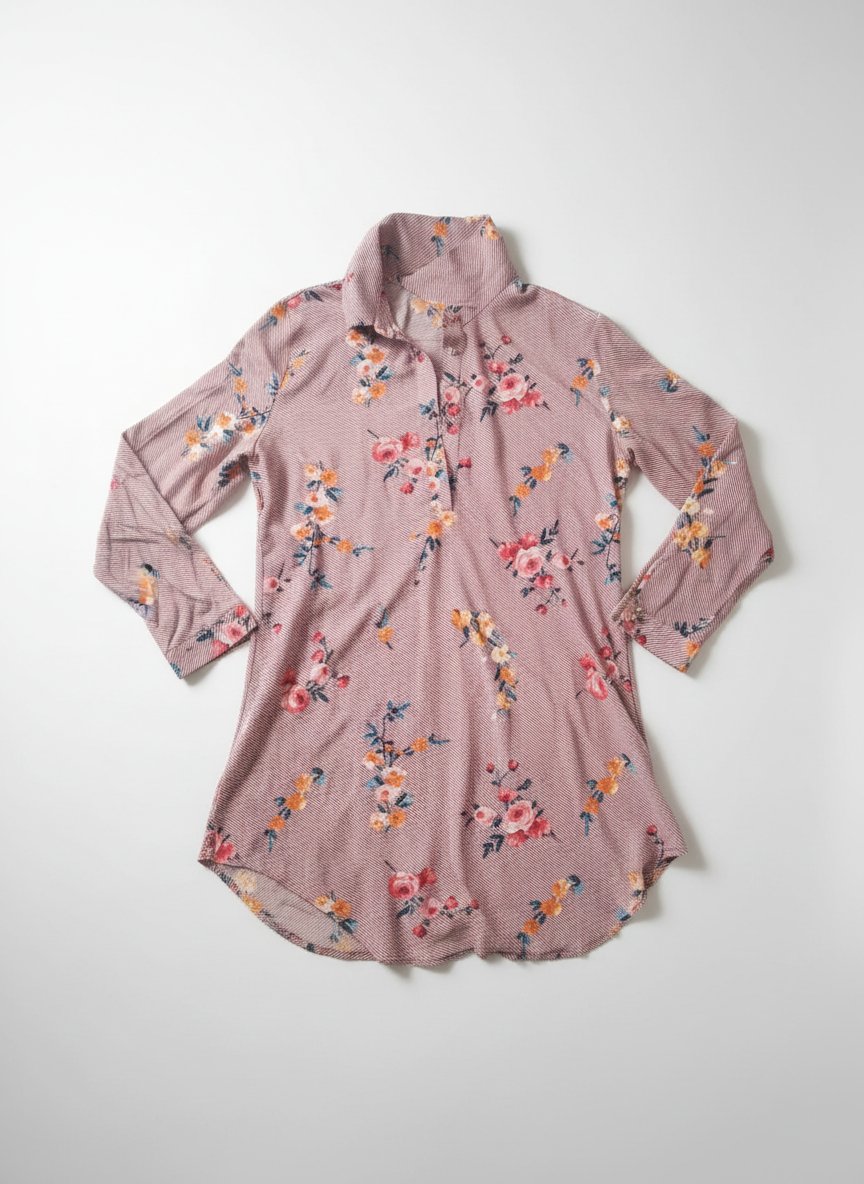 Chemise longue fleurie taille 40, 42pour femme voilée 
