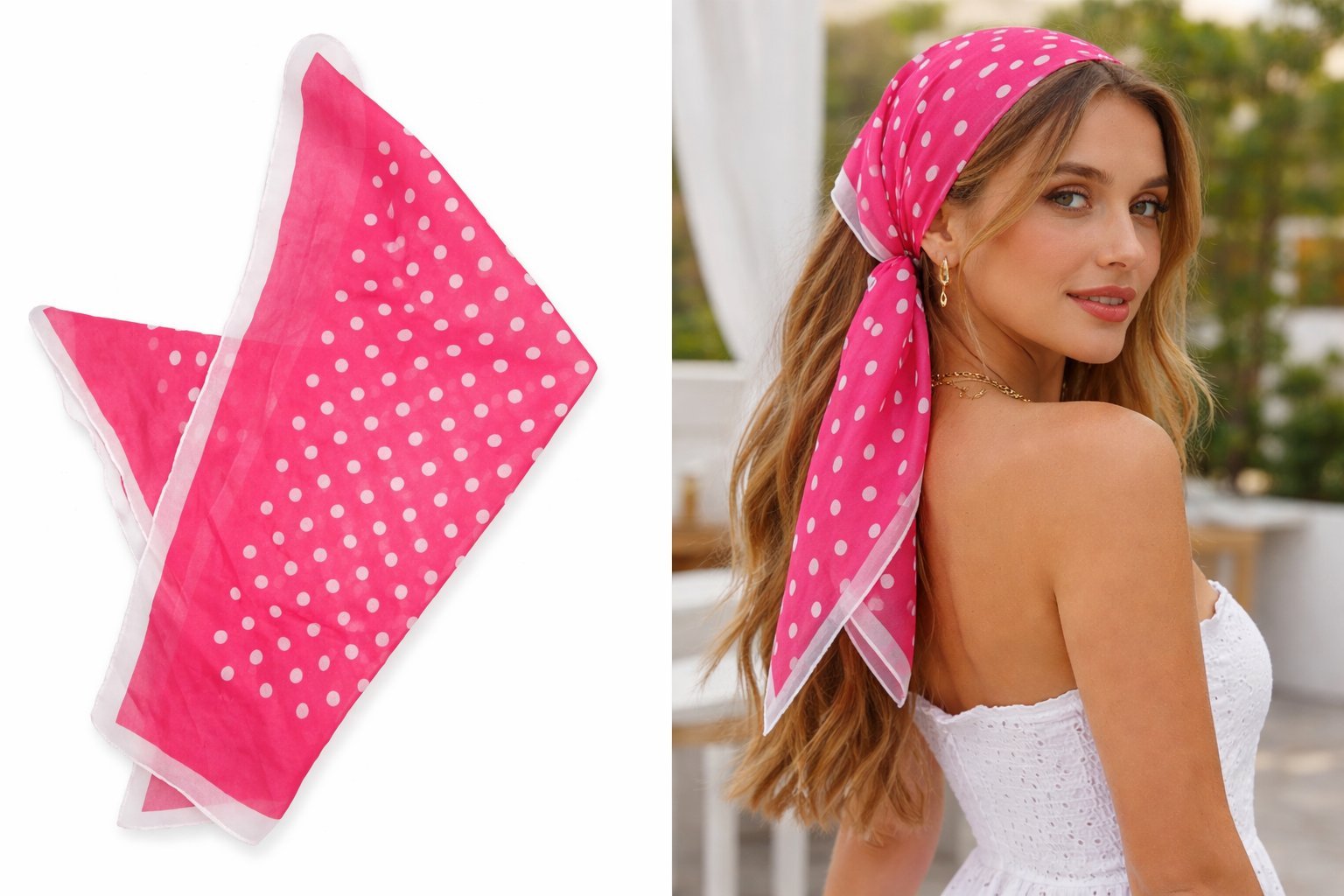 Scarf rose très féminine 